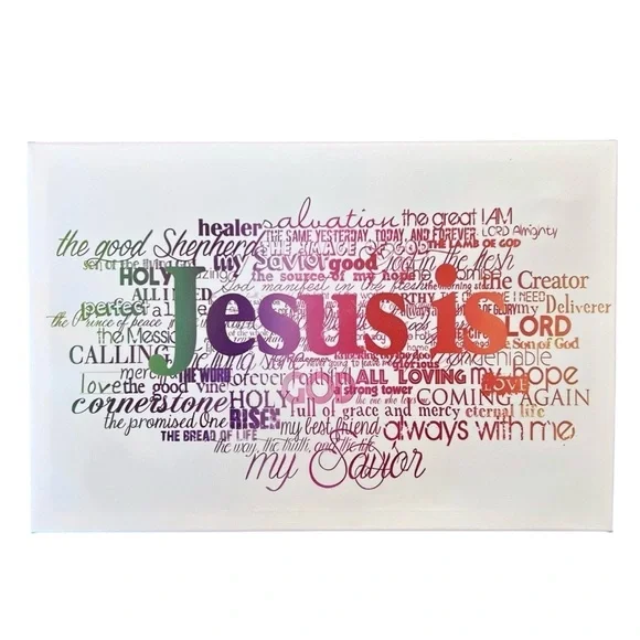Colorful Jesus Christian Art Print, 12”x18” Wrapped Canvas - Picture 3 of 6